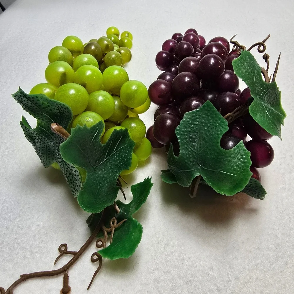Realistic Artificial Grapes Green Purple Faux Fruit Bunches‎ Decor Home Display